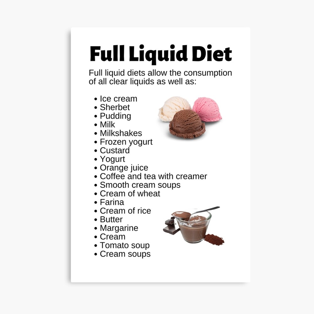 Full Liquid Diet Menu Example